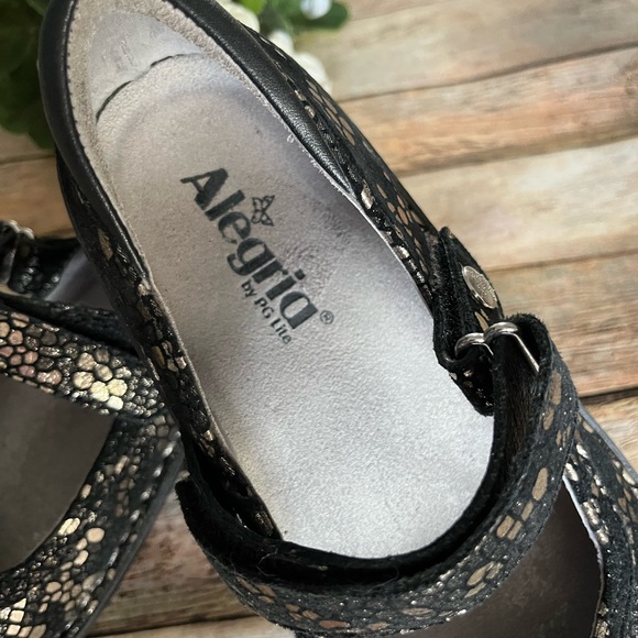 Alegria Leather Metallic Mosaic Mary Janes BEL-780 Size EU 38 US 8 - Picture 3 of 10